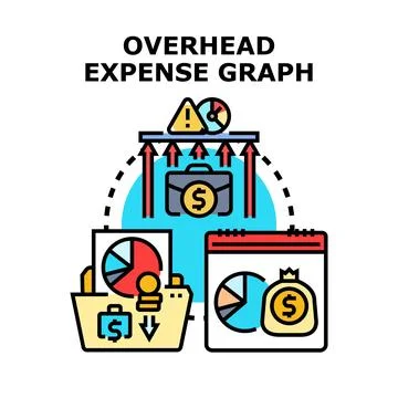 Overhead expense graph calculating financial business costs Stock Illustration