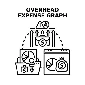 Overhead expense graph calculating financial business costs Stock Illustration