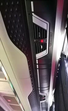 Overhead facilities on the bus Stock Photos