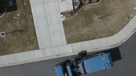 Overhead Garbage Truck Loading in trash 스톡 동영상 116254735
