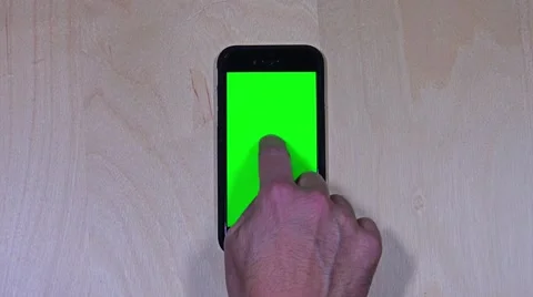 Overhead Green Screen Smartphone Demonstration Stock Footage 47490388