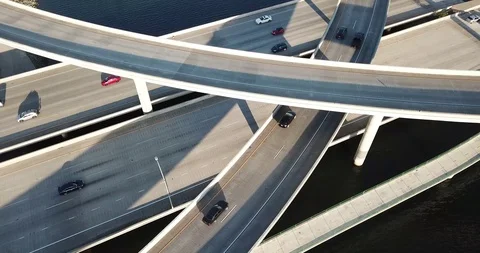 Overhead Intersecting Highways Stock Footage 123452121