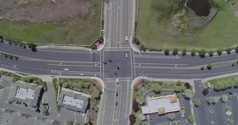 Overhead Intersection Stock Footage 166971199