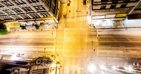 Overhead Intersection Time Lapse Stock Footage 35399315