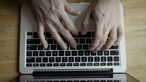 Overhead lapto keyboard Stock Footage 127394605