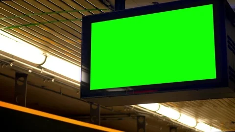 Overhead LED Digital Sign Panel Display, Blank Underground Sign Background Video stock 83532630