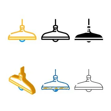 Overhead lighting living room forms color icon vector Stock Illustration
