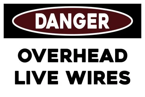 Overhead live wires sign Stock Illustration