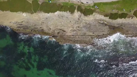 Overhead Locked-Down Shot of La Jolla Coast, HD Stock Footage 109690139