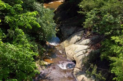 Overhead Look of Small Waterfall Stock Photos