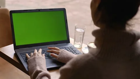 Overhead look on woman's hands typing on a computer keyboard Stock Footage