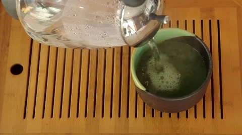 Overhead, making matcha tea Stock Footage 64893242