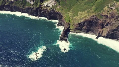 OVERHEAD MAUI CLIFFS AERIAL 4K Stock Footage 227229852