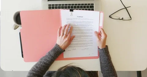 Overhead modern desk Stock Footage 81486942