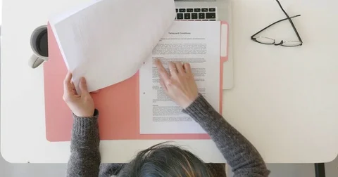 Overhead modern desk Stock Footage 81487433