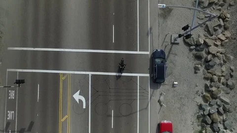 Overhead Motorcycle Ride Stock Footage 79452916