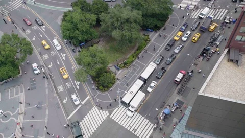 Overhead NYC Street Stock Footage 121164094
