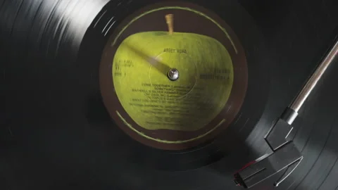 Overhead Pan of Needle on Record Stock Footage 229022451