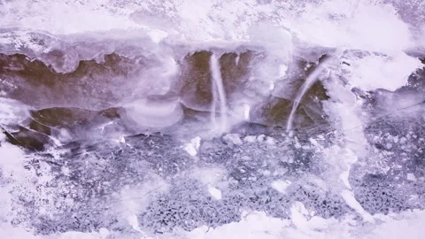 Overhead perspective of scattered ice formations covering the surface of the Stock Footage 337720945