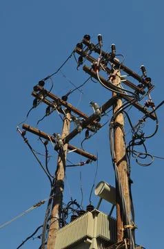 Overhead power line Foto stock