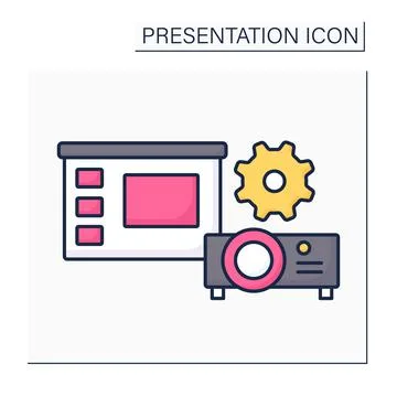 Overhead projector color icon Stock Illustration
