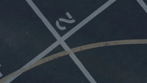 Overhead pull and drift over numbers and lines for four square and a Stock Footage 146744615