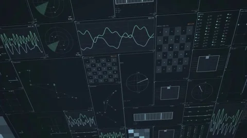 Overhead-quantum-processor-canopy-steel-panel-grid-loop Vídeos de archivo 343622019