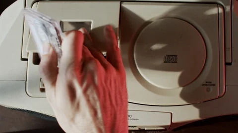 Overhead Remove Cassette From Player 스톡 동영상 106395703