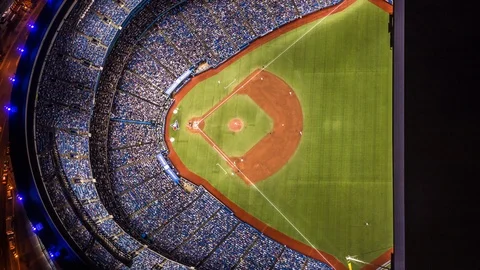Overhead of Rogers Centre time lapse at night Stockbeeldmateriaal 119135252