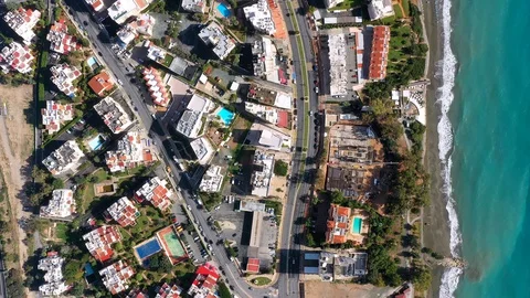 Overhead rooftop view of Limassol. Cyprus Stock Footage 128280813