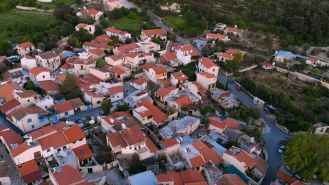 Overhead rooftops traditional authentic mountain village in Cyprus Vídeo Stock 107670226