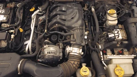 Overhead Rotate of Open Hood Video stock 132439724