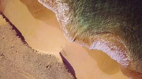 Overhead Rotating Right View Of An Empty Tropical Beach On A Sunny Day Stock Footage 83959759