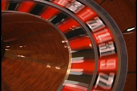 Overhead roulette wheel ball thrown in Stock Footage 109054