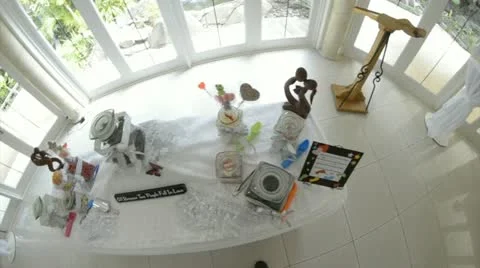 Overhead Scan of Lolly Table Video stock 12577806