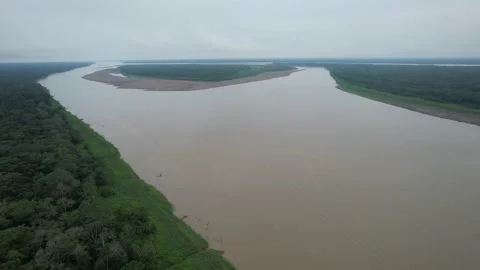 Overhead shot of the Amazon River in Colombia Vídeo Stock 169663663