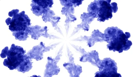 Overhead shot of isolated blue inks on white forming a circle. Blue pigment Stock Footage 79786861