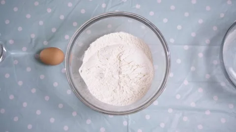 Overhead Shot Mixing Baking Mix Stock Footage 196629447