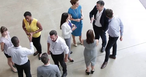 Overhead shot of a networking event Stock Footage 79118865