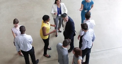 Overhead shot of a networking event Stock Footage 79121649