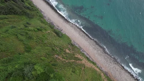 Overhead Shot of Oregon Coast Stock Footage 216001553