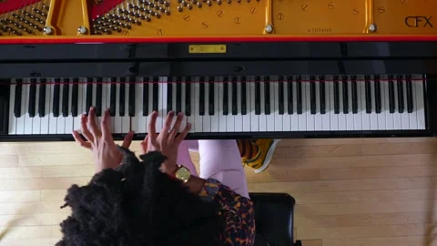 Overhead Shot of Pianist Performance Stock Footage 258067865