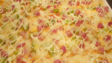 Overhead Shot of Pizza Video stock 193239972