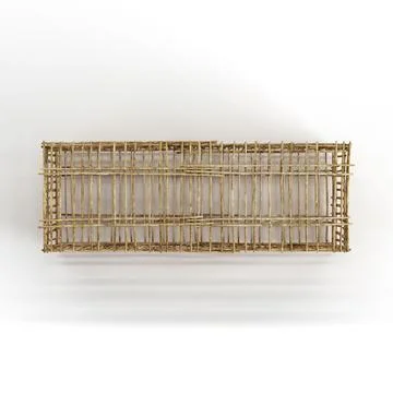 Overhead shot of a realistic 3D render of a long crate Stock Illustration