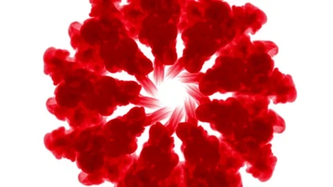 Overhead shot. Red color flow in water and move in slow motion. Use for inky Stock Footage 78970001
