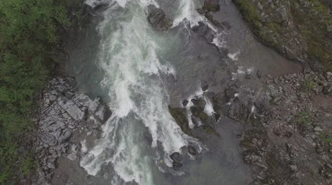 Overhead Shot of River Flowing Stock Footage 52402207