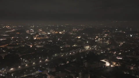 Overhead shot of Rome at night Stock Footage 324019282