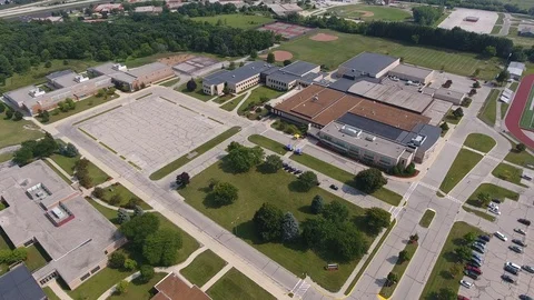 Overhead shot of school in summer Video stock 109425462