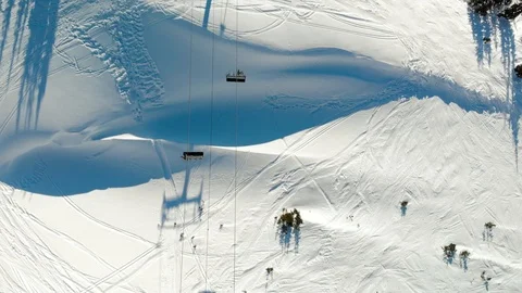 Overhead shot of a ski lift on the peak of Blackcomb mountain. Stock Footage 101769641