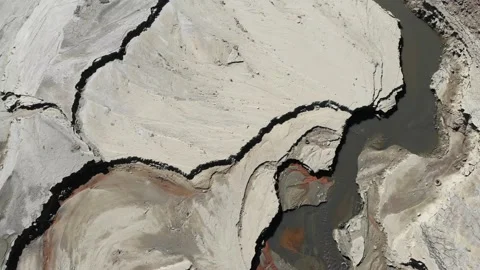 Overhead shot of surface of a dry lake Stock Footage 143940156